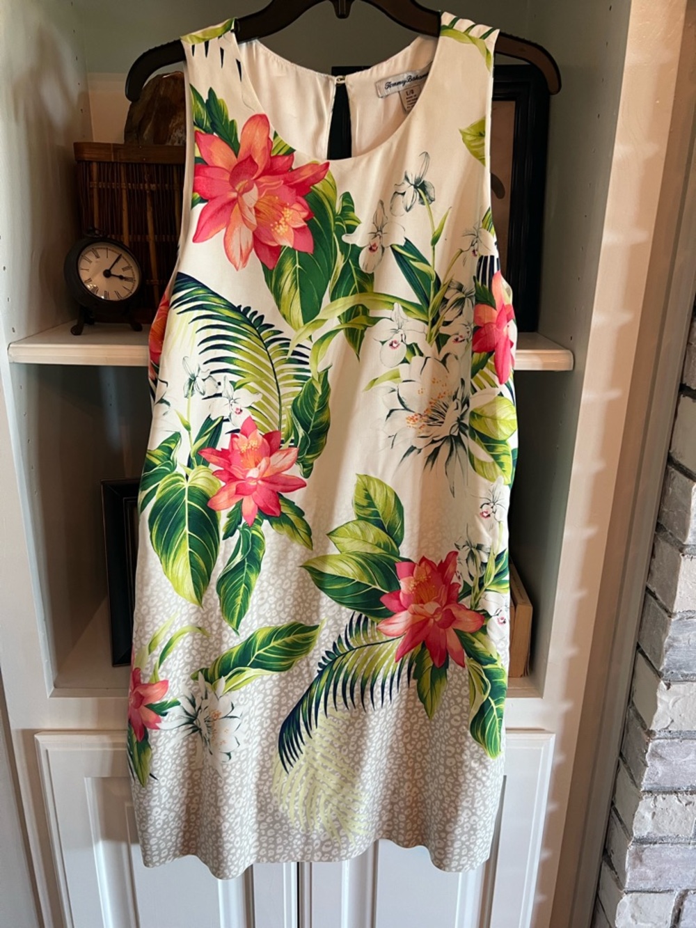 Tommy Bahama Hawaiian Dress Silk Floral Sleeveless Shift Dress Womens Large